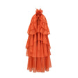 Carrie Orange Halterneck Flounced Maxi Dress