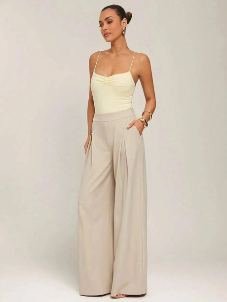 Cassandra Bodysuit - High Stretch Elasticity - Slim Fit - Casual Style - Sleeveless - Neckline Spaghetti Strap - Waist Line Natural (mid Waist)