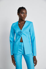 Cassandra floral satin jacket  trousers matching set