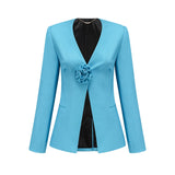 Cassandra floral satin jacket  trousers matching set