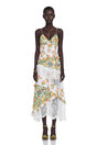 Cassandra Green Floral Print Maxi Dress with Lace Panels