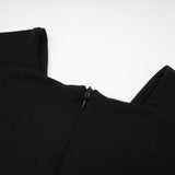 Cassidy Cut - Out Long Sleeve Top – Stretch Jersey – Gathered Detail – Gold - Tone Hardware – Zip Back