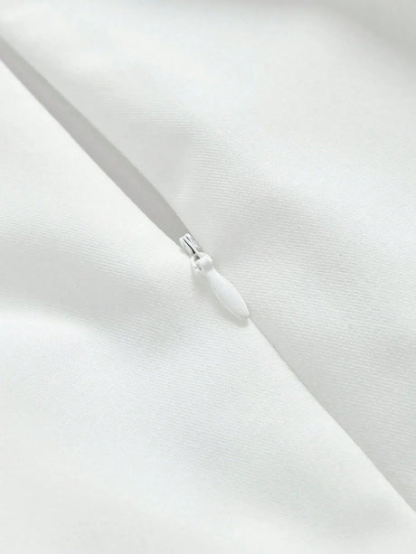 Cassidy Midi Dress - Sweetheart Neckline - Puff Sleeve - High Waist - Elegant Style - Belted & Zipper