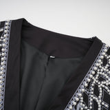 Catherine patternprint Vneck blazer dress