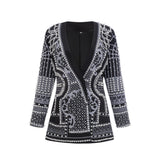 Catherine patternprint Vneck blazer dress