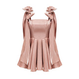 Catiana bowdetail flared dress