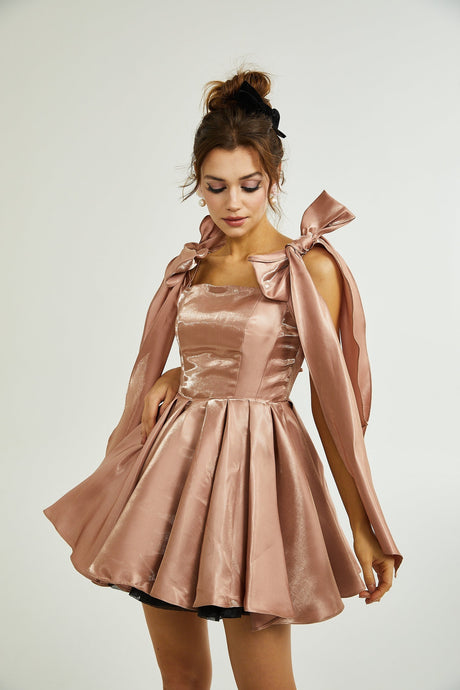 Catiana bowdetail flared dress