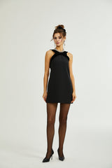 Catriona velvetbow lowback mini dress