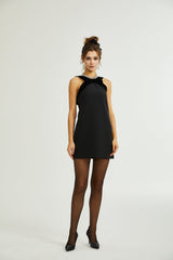 Catriona velvetbow lowback mini dress