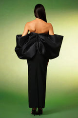 Cecilia Black Off-Shoulder Heart Neckline Formal Gown