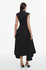 Cecilia Black Sleeveless Maxi Dress with Elegant Silhouette and Side Detailing