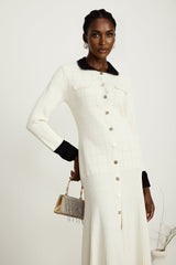 Cécilie contrasttrim knitted shirt dress