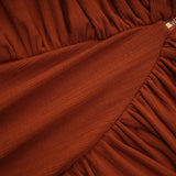 Célestine brown twisted cutout top  skirt matching set