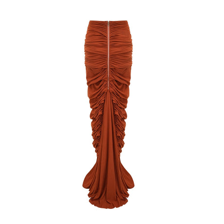 Célestine brown twisted cutout top  skirt matching set