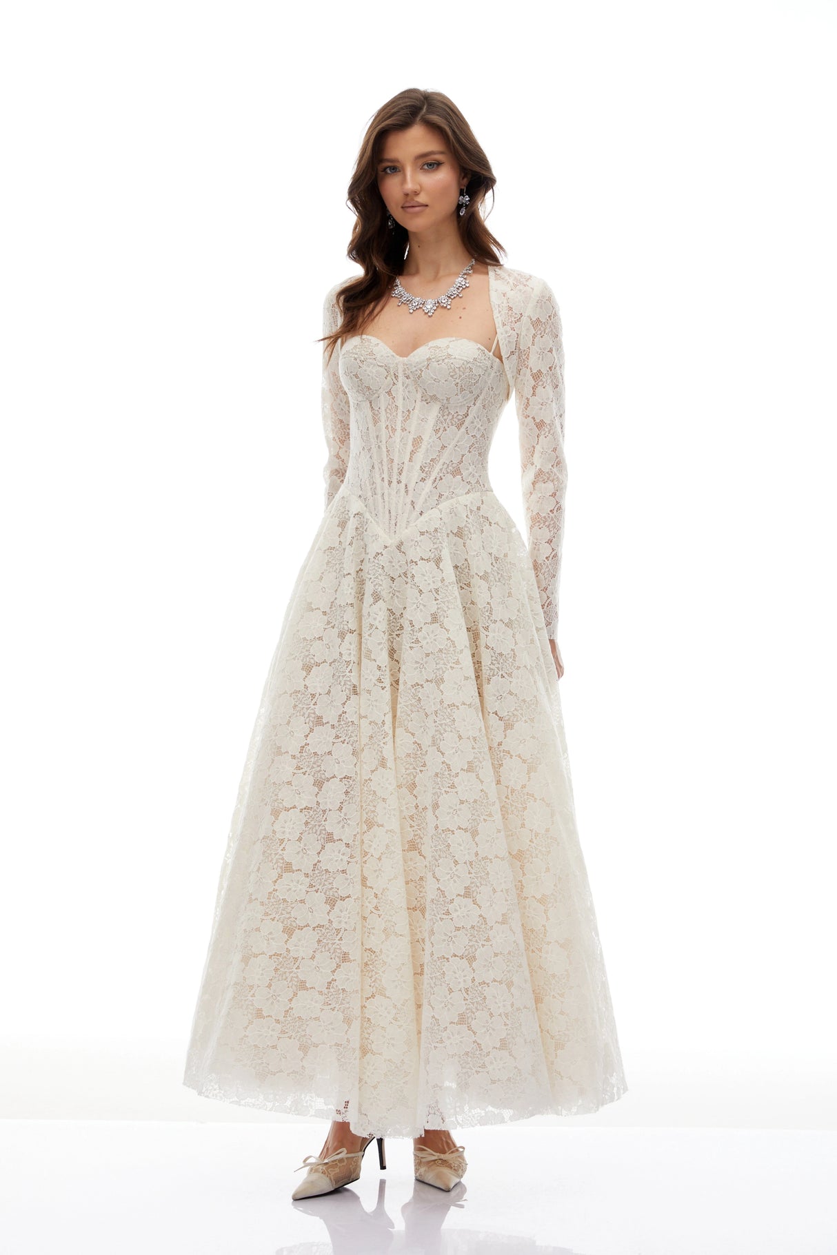 Celina Lace Corset Maxi Gown