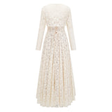 Celina White Lace Corset Maxi Dress