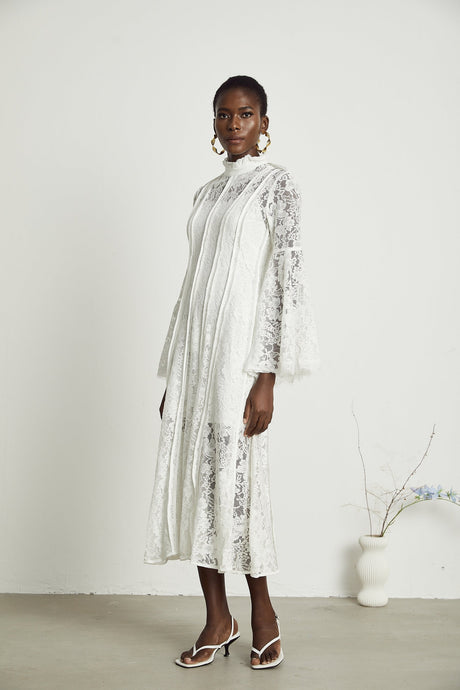 Céline lace cutout midi dress