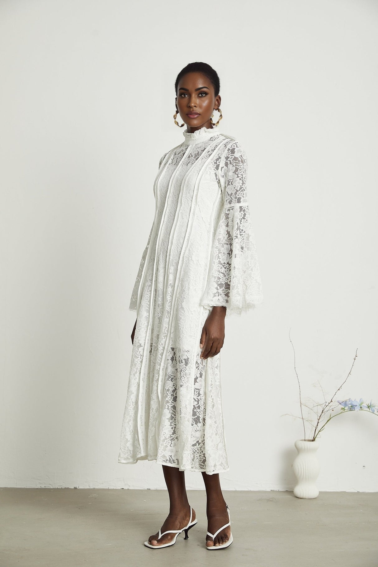Céline lace cutout midi dress
