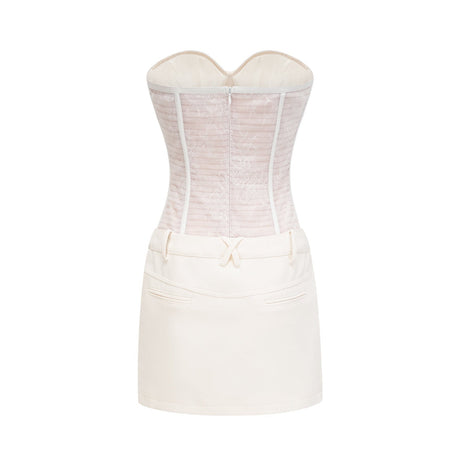 Cerys white mesh mini dress