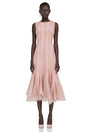 Cevher Pink Asymmetrical Midi Dress with Buttons