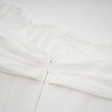 Charleigh Mini Dress White Ribbon Ruched Layered
