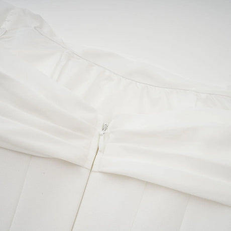 Charleigh Mini Dress White Ribbon Ruched Layered