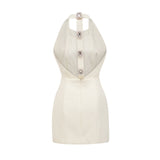 Charlene embellished openback mini dress