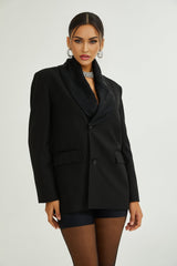 Charlotte Blazer - Wool - Shawl Lapels - Front Button Fastening - Straight Hem