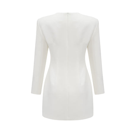 Charlotte Mini Dress - Long Sleeve - Faux - Flower & Sequin Detailing - Crystal Embellishment