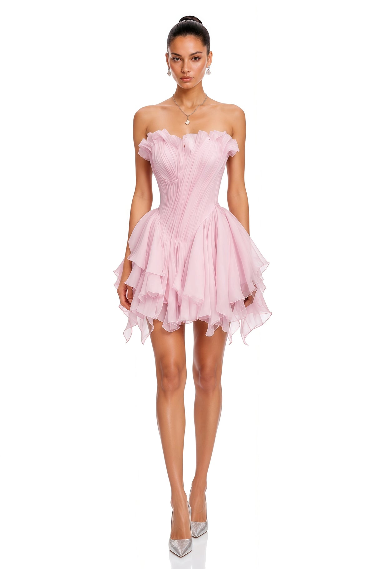 Charlotte Pink Off Shoulder Ruffled Mini Dress