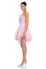 Charlotte Pink Off Shoulder Ruffled Mini Dress