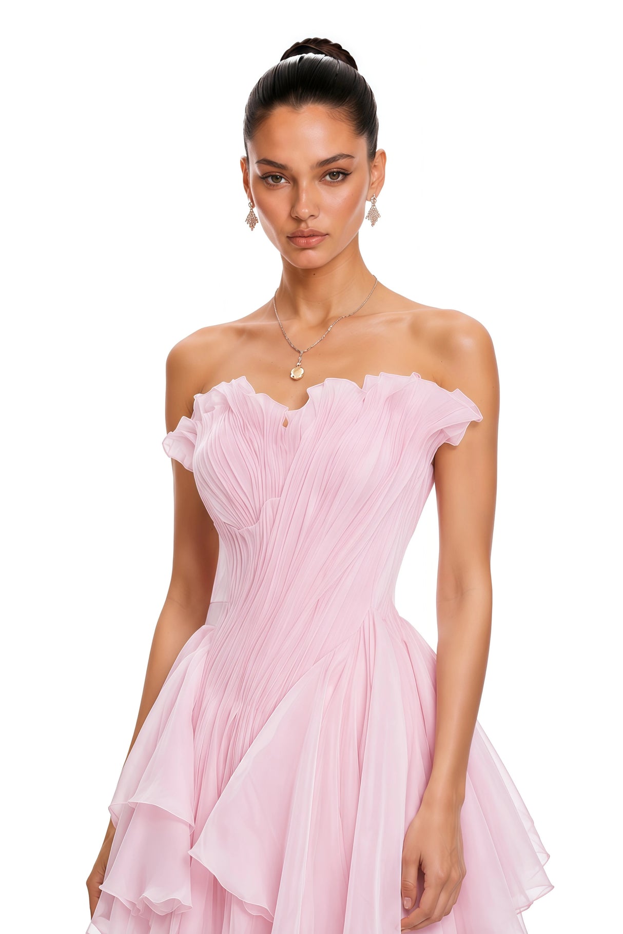 Charlotte Pink Off Shoulder Ruffled Mini Dress