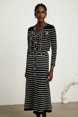 Charlotte striped knitted cardigan  dress matching set