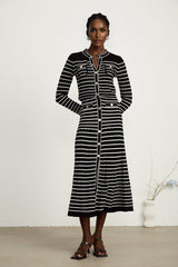Charlotte striped knitted cardigan  dress matching set