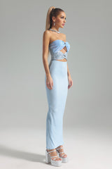 Cherish Blue Sequin Bodycon Dress