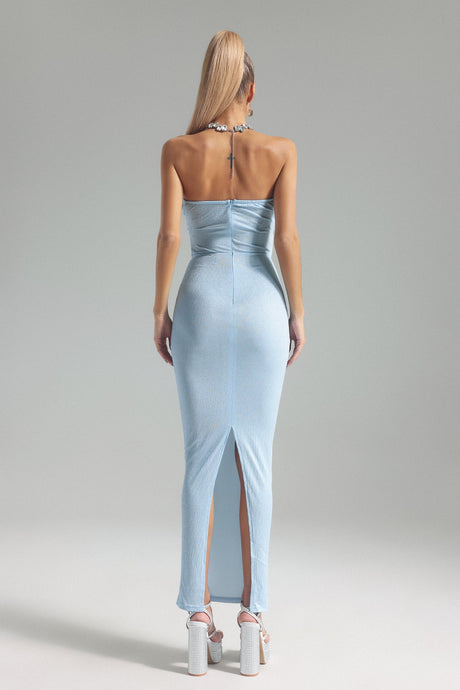 Cherish Blue Sequin Cutout Bodycon Dress