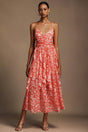 Cherish Red Floral Halter Midi Dress