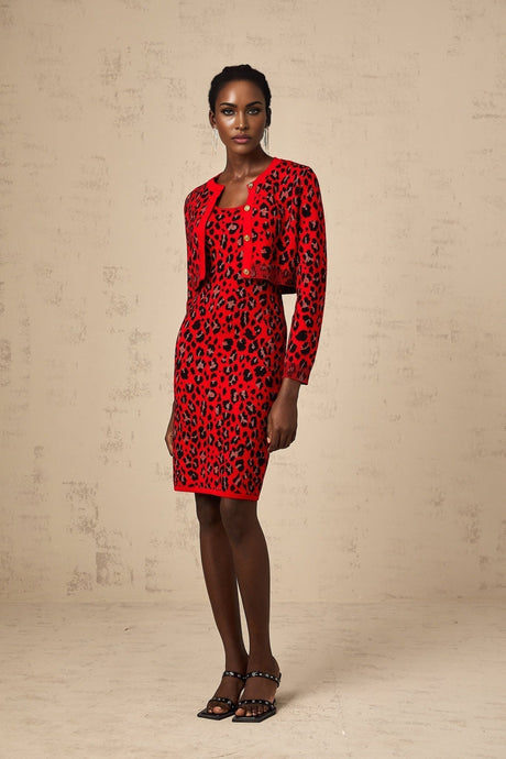Cheyenne Cardigan - Leopard Pattern - Lurex Detailing - Front Button Fastening