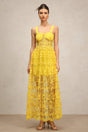 Cheyenne Yellow Lace Floral Dress for Women