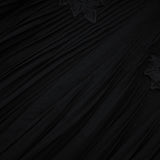 Chiara Black Lace Panel Pleated Midi Dress