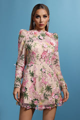 Chiara Pink Floral Mini Dress