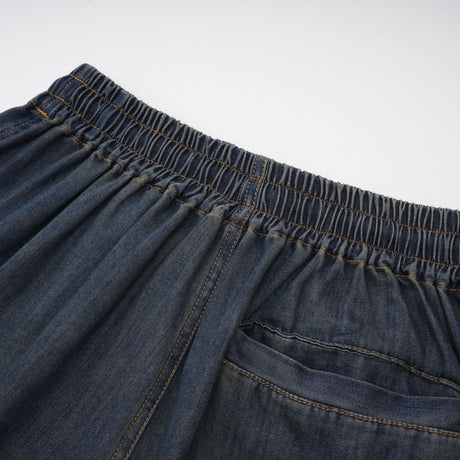 Chiara Top & Shorts - Denim Blend - Lace Detailing - Elasticated Waistband - Side Pockets