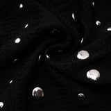 Chloé Black Long Sleeve Studded Crochet Knit Midi dress
