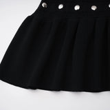 Chloé Black Long Sleeve Studded Crochet Knit Midi dress