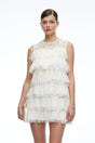 Chloe Neutral Tiered Textured Sleeveless Mini Dress