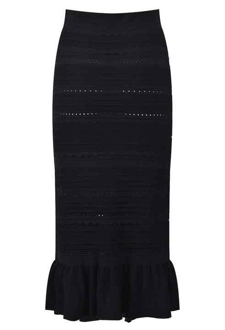 Chloe Top & Skirt Set - Body - Hugging Silhouette - Textured Fabric - Ruffled Details - Cut - Out Slit - Timeless Chic