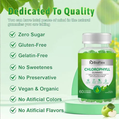 Chlorophyll 60 Gummies – Detox, Immunity & Energy Support