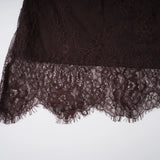 Christa Brown Floral Lace Maxi Dress with Cape