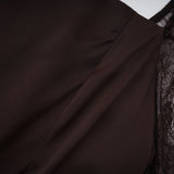 Christa Brown Floral Lace Maxi Dress with Cape