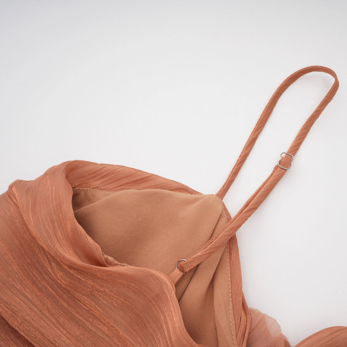 Cíntia Camel Ruched Maxi Dress with 3D Florals